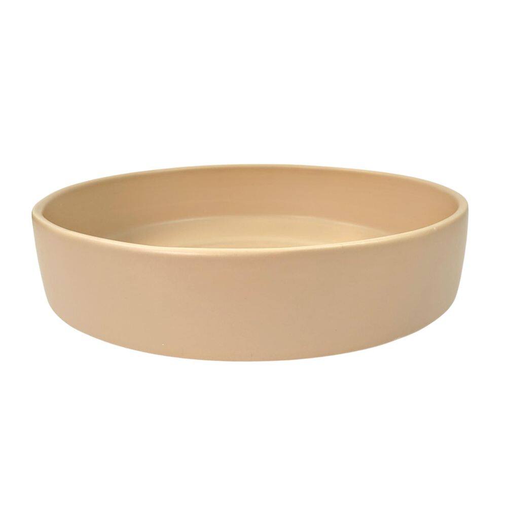 Centro De Mesa Decorativo Bege Equibana Cerâmica Vaso 27Cm