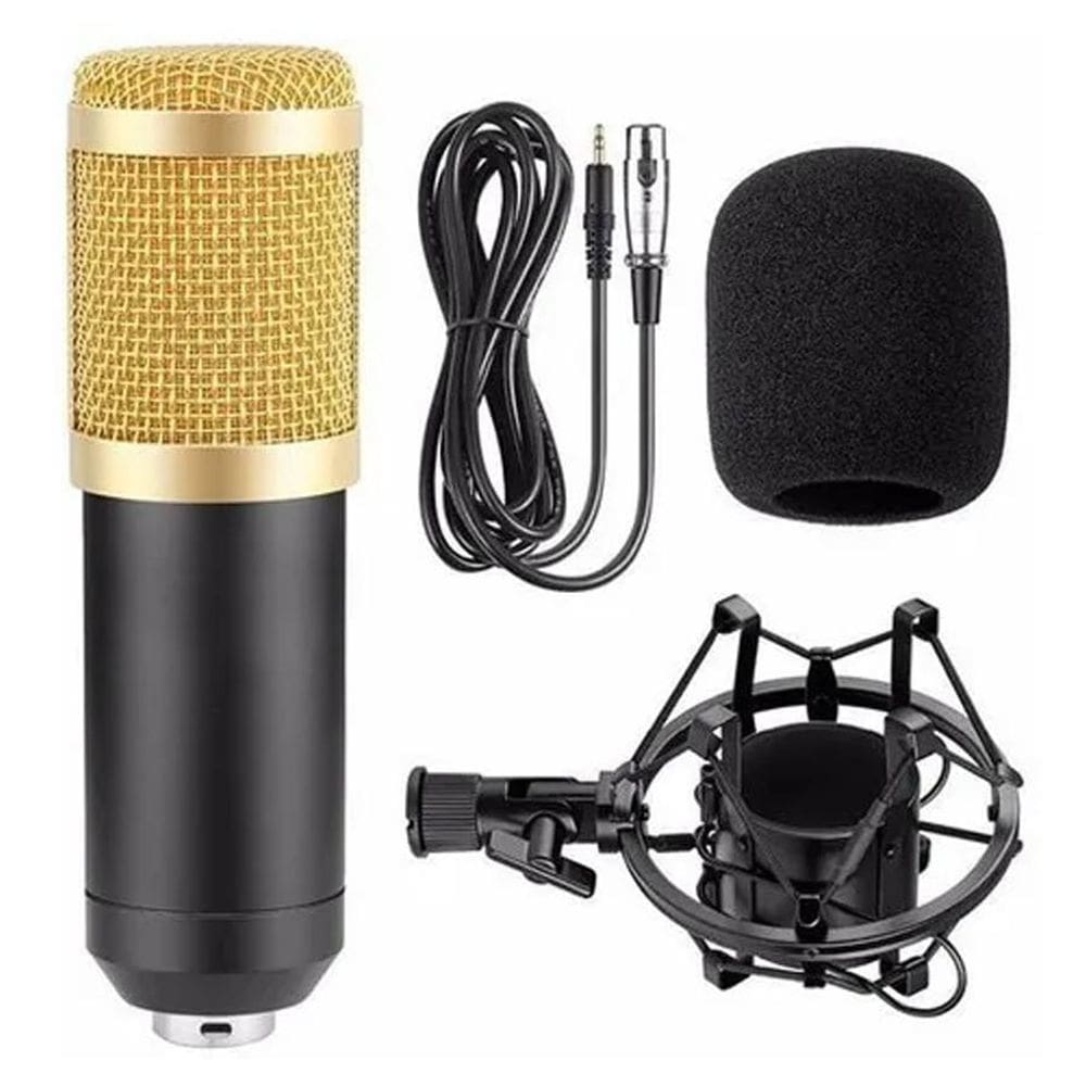 Microfone Condensador Podcast Studio Gravação Profissional H