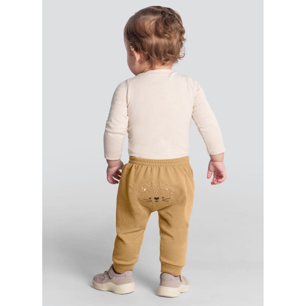 Calça Saruel Bebê Menino De Bichinhos Marrom Brandili