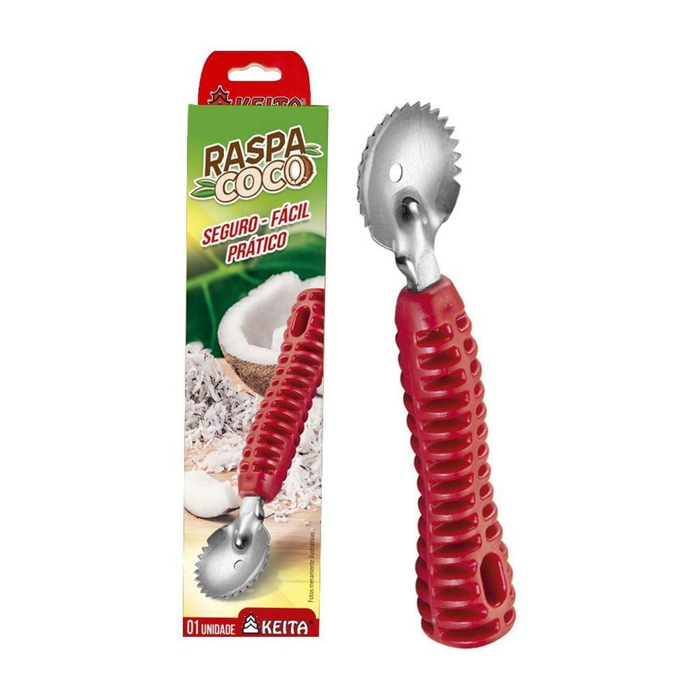Raspa Coco Manual Raspador Aço Inox Cabo Ergonômico Alta Res