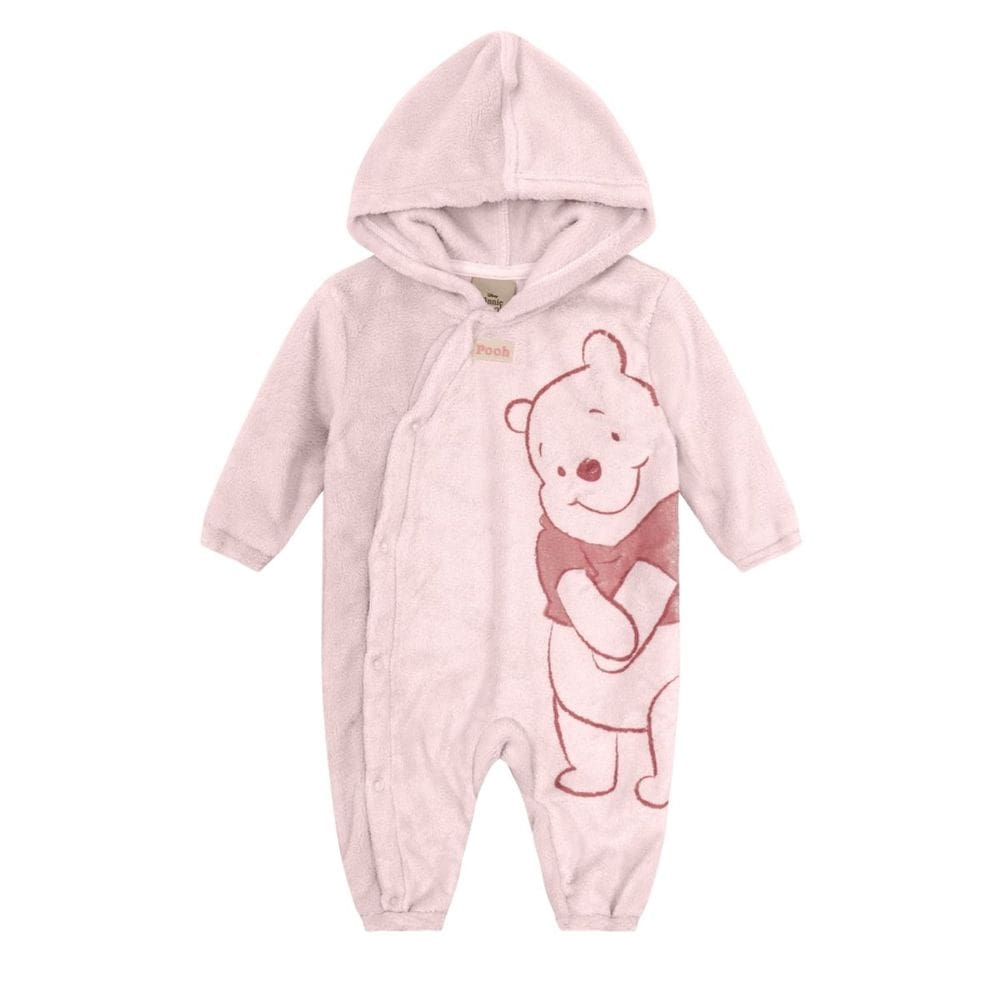 Macacão Bebê Ursinho Pooh Rosa Brandili