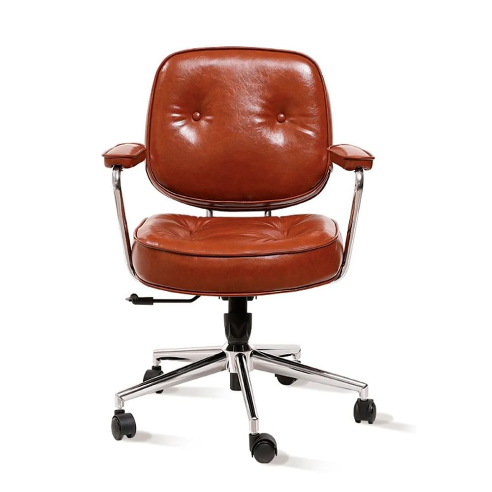 Cadeira Giratória Luxuosa Diretor De Alto Luxo Lazer, Retrô Design Confortável - Marrom