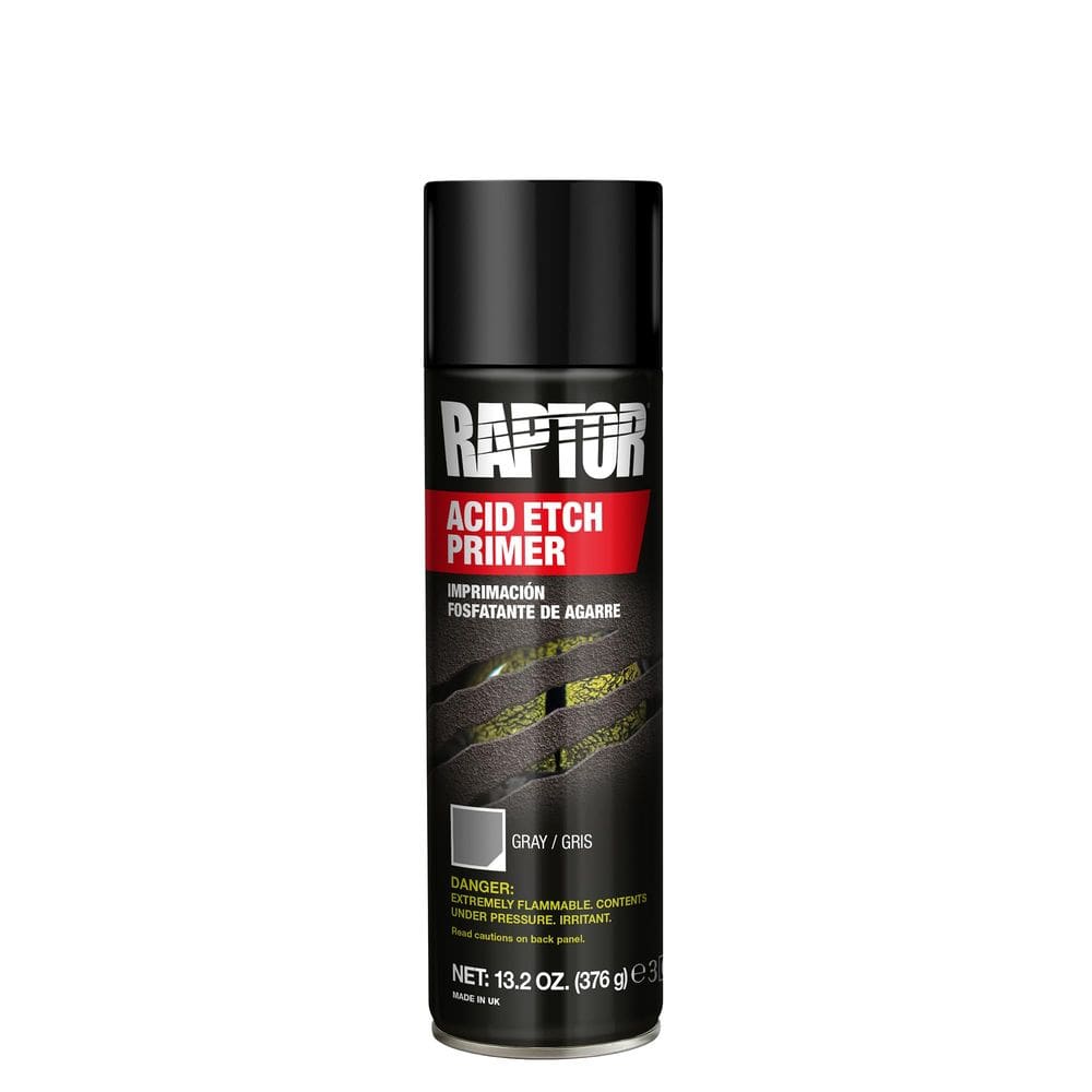 Primer Aerosol Acid Etch Raptor 1K para cinza automotivo 390mL