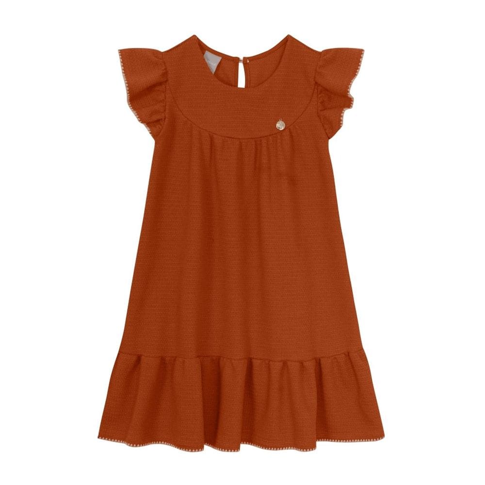 Vestido Infantil Menina Com Babado Mundi
