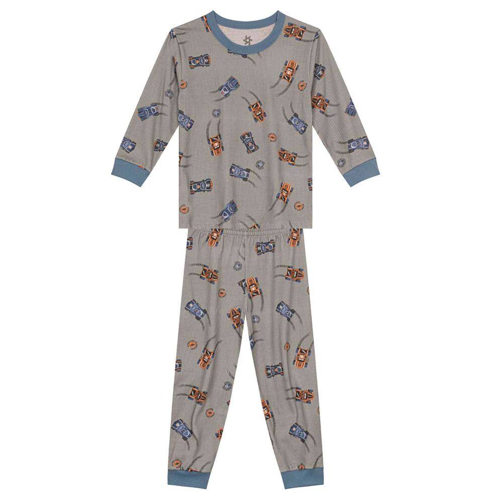 Pijama infantil menino de bichinhos Brandili Cinza