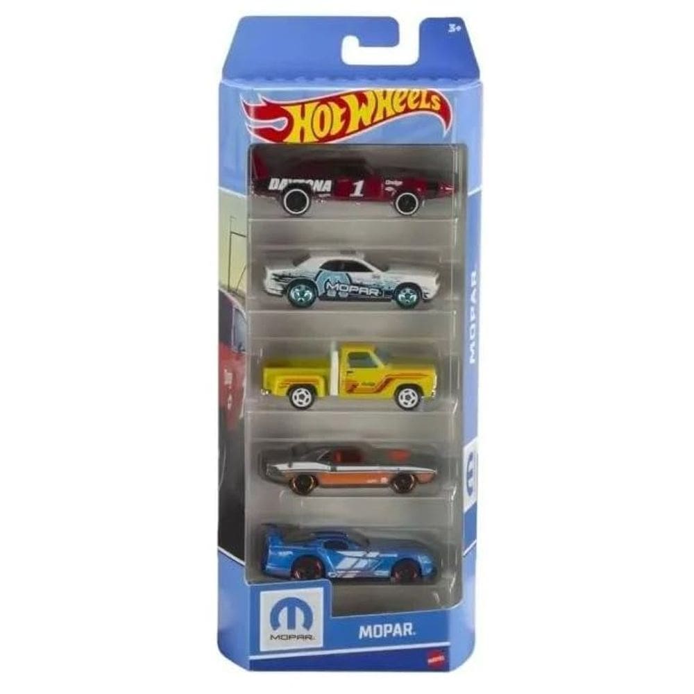 Carro fundido Hot Wheels Mopar, pacote com 5, escala 1:64