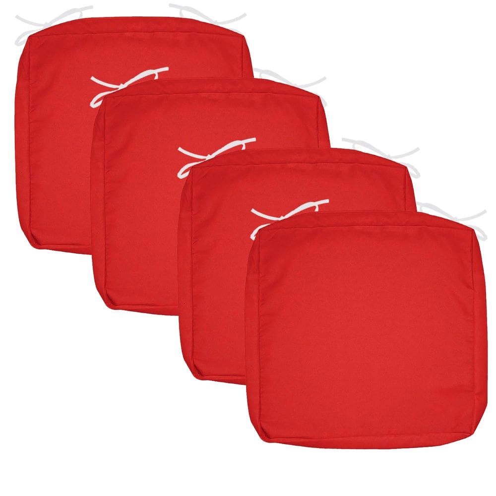 Capas de almofada de pátio FLYMEI impermeáveis 50x50x5cm vermelhas, pacote com 4