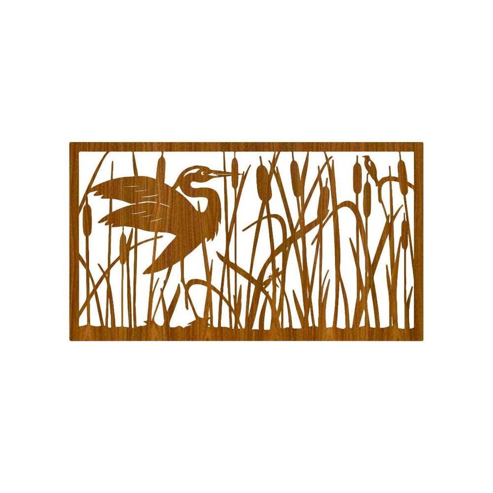 Quadro Decorativo Carvalho Mdf Garça Selvagem 40X20Cm