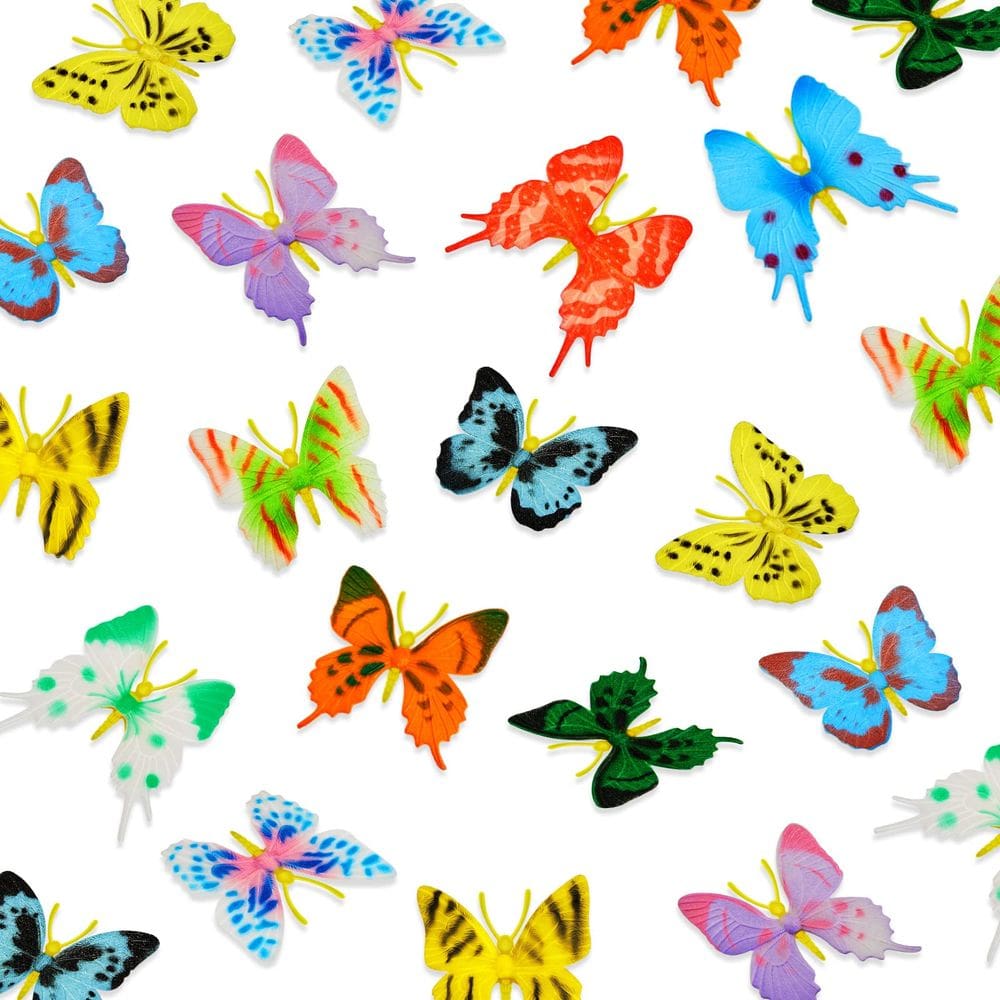 Figuras de ação Plastic Butterflies Toy Butterflies x24