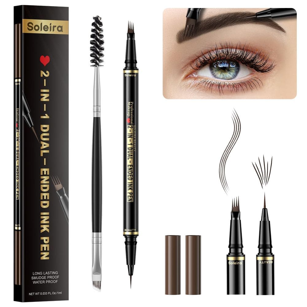 Lápis de Sobrancelhas Soleira Waterproof com 4 pontas Microblading Black