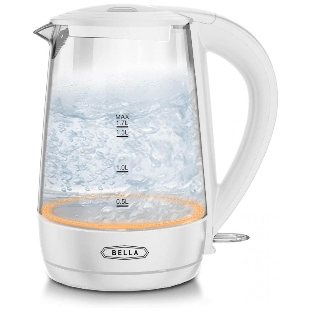 Chaleira Elétrica 1.7L com Desligamento Automático e Aço Inoxidável, 110V 1500W, BELLA, Branca