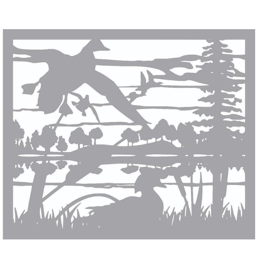 Quadro Decorativo Cinza Mdf Patos Selvagens 40X20Cm