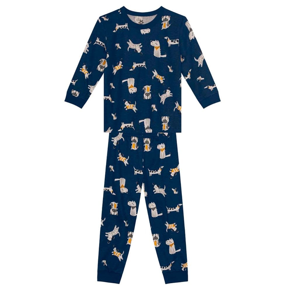 Pijama infantil menino de bichinhos Brandili Azul