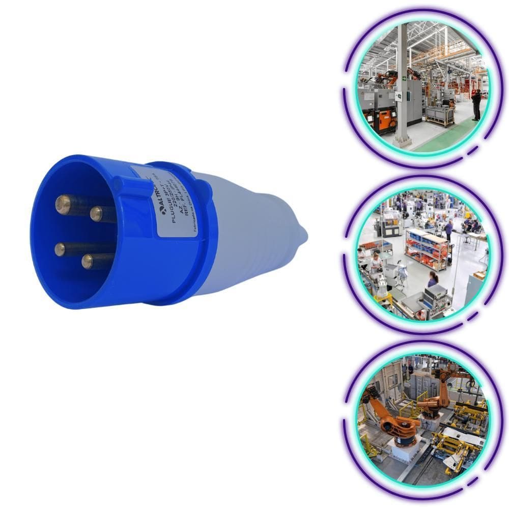 Plugue Azul 3 P + T 16 A 220/250 V 9H Ip44