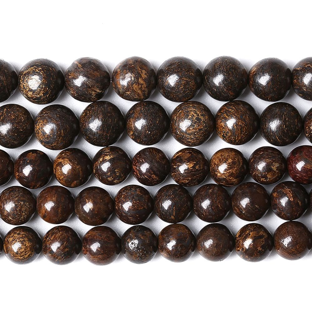 Pedra preciosa de bronzita marrom Beads ZXYMLZI 10 mm 74 unidades para joias