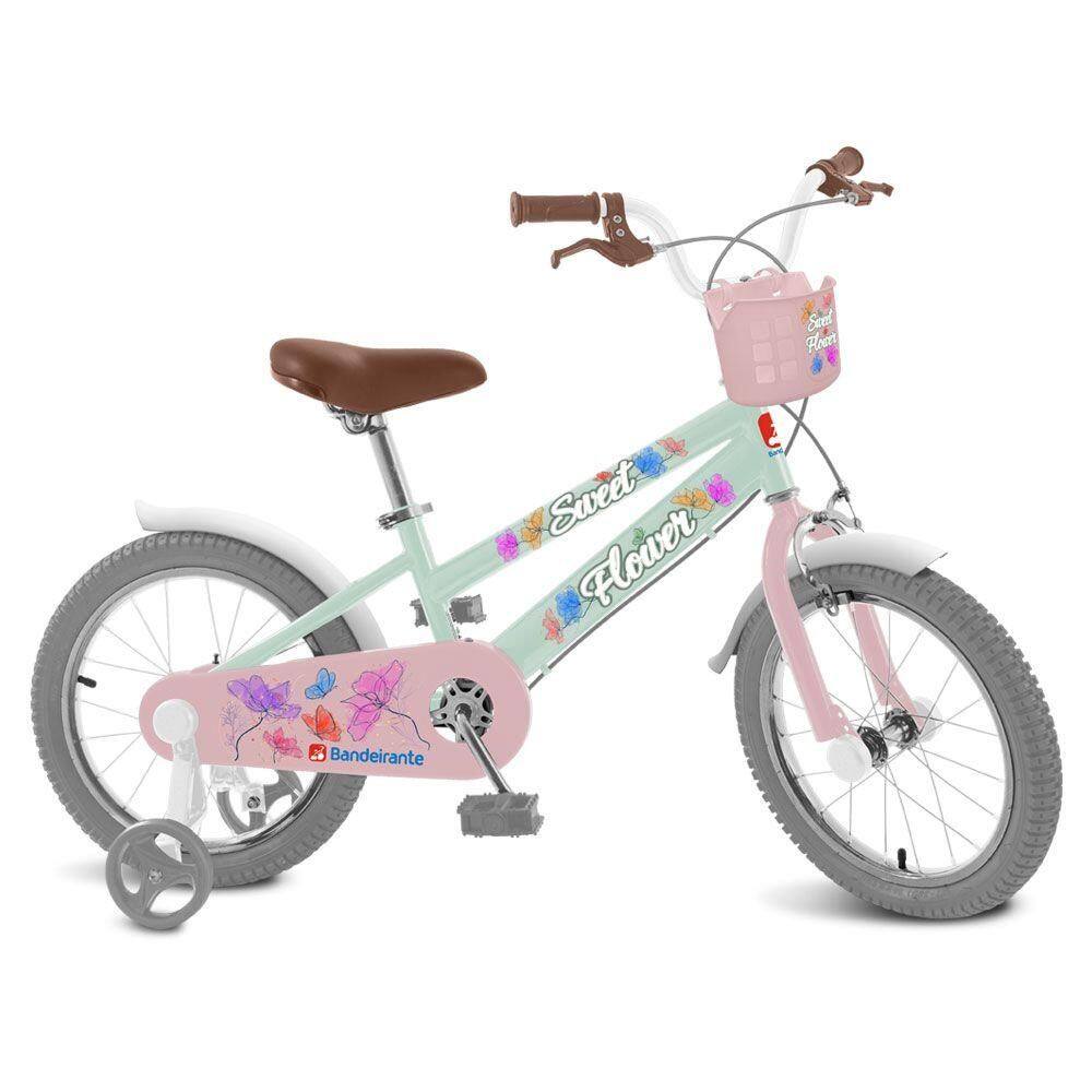 Bicicleta Aro 16 Sweet Flower Menta - Bandeirante