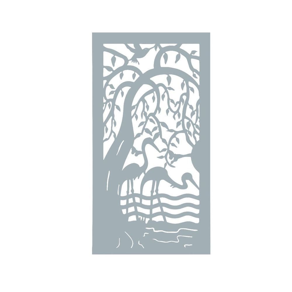 Quadro Decorativo Cinza Mdf Garça Na Floresta 40X20Cm