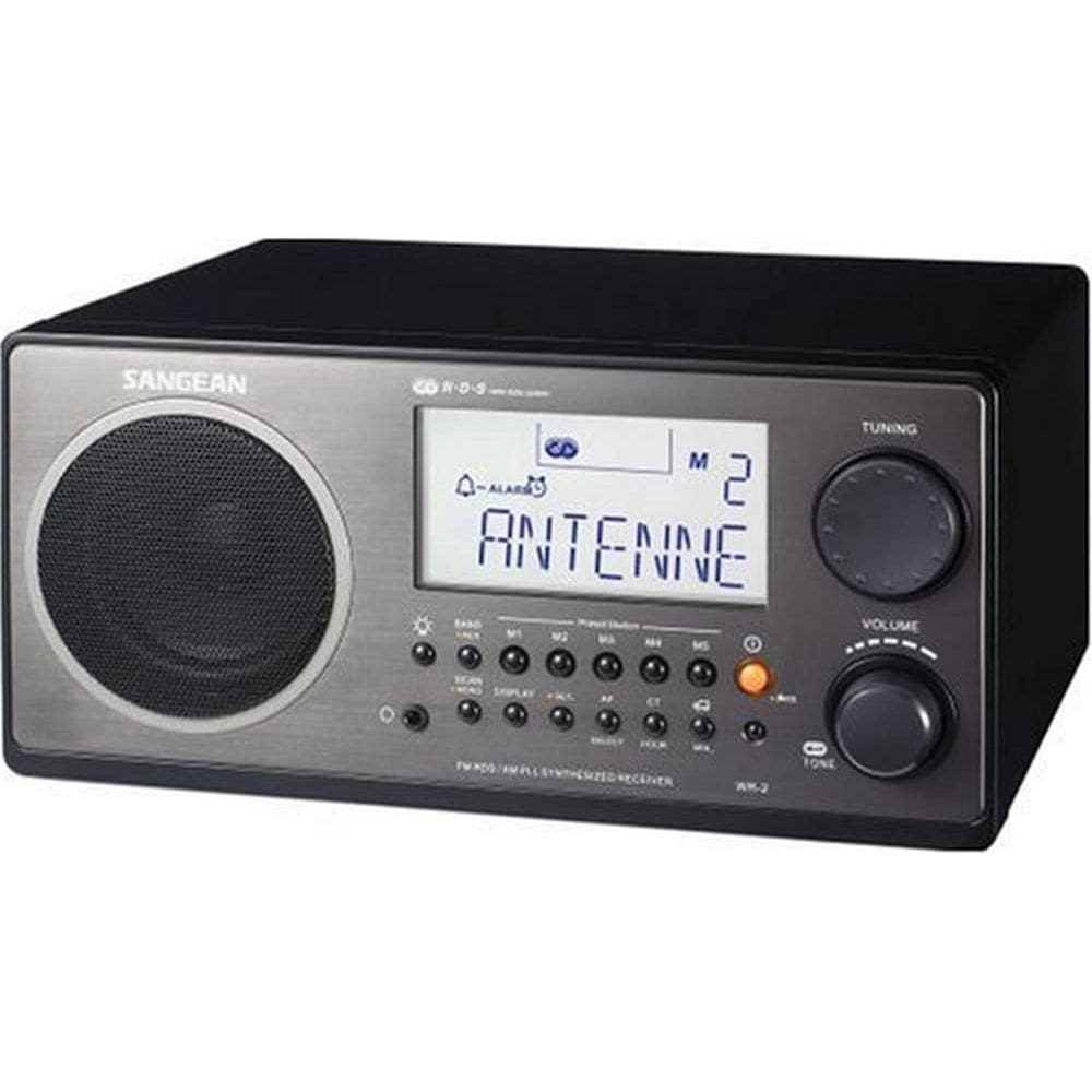 Radio Sangean WR-2 AM/FM-RBDS Armário de Madeira Tuning Digital
