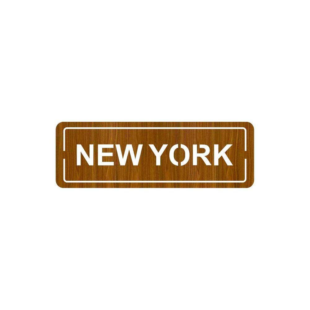 Quadro Decorativo Carvalho Mdf New York 40X20Cm