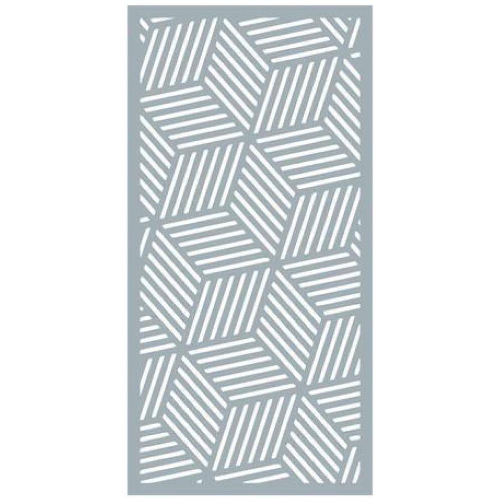 Quadro Decorativo Cinza Mdf Cubos Abstratos 40X20Cm