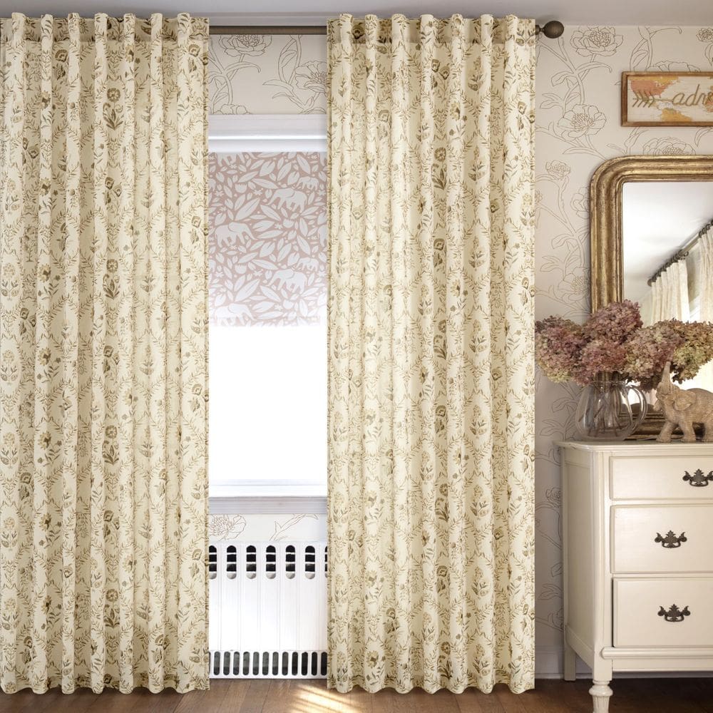 Cortinas: DOIS PAINÉIS, linho floral vintage, 203 cm de comprimento, 2 painéis