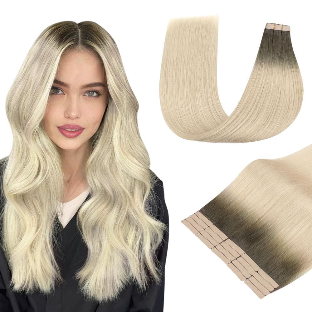 Extensões de cabelo DOORES Tape em Balayage Light Ash Brown-Ash Blonde