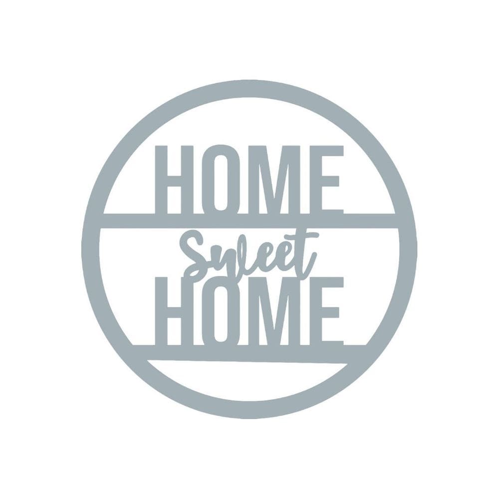 Quadro Decorativo Cinza Mdf Home Sweet Home 40X20Cm