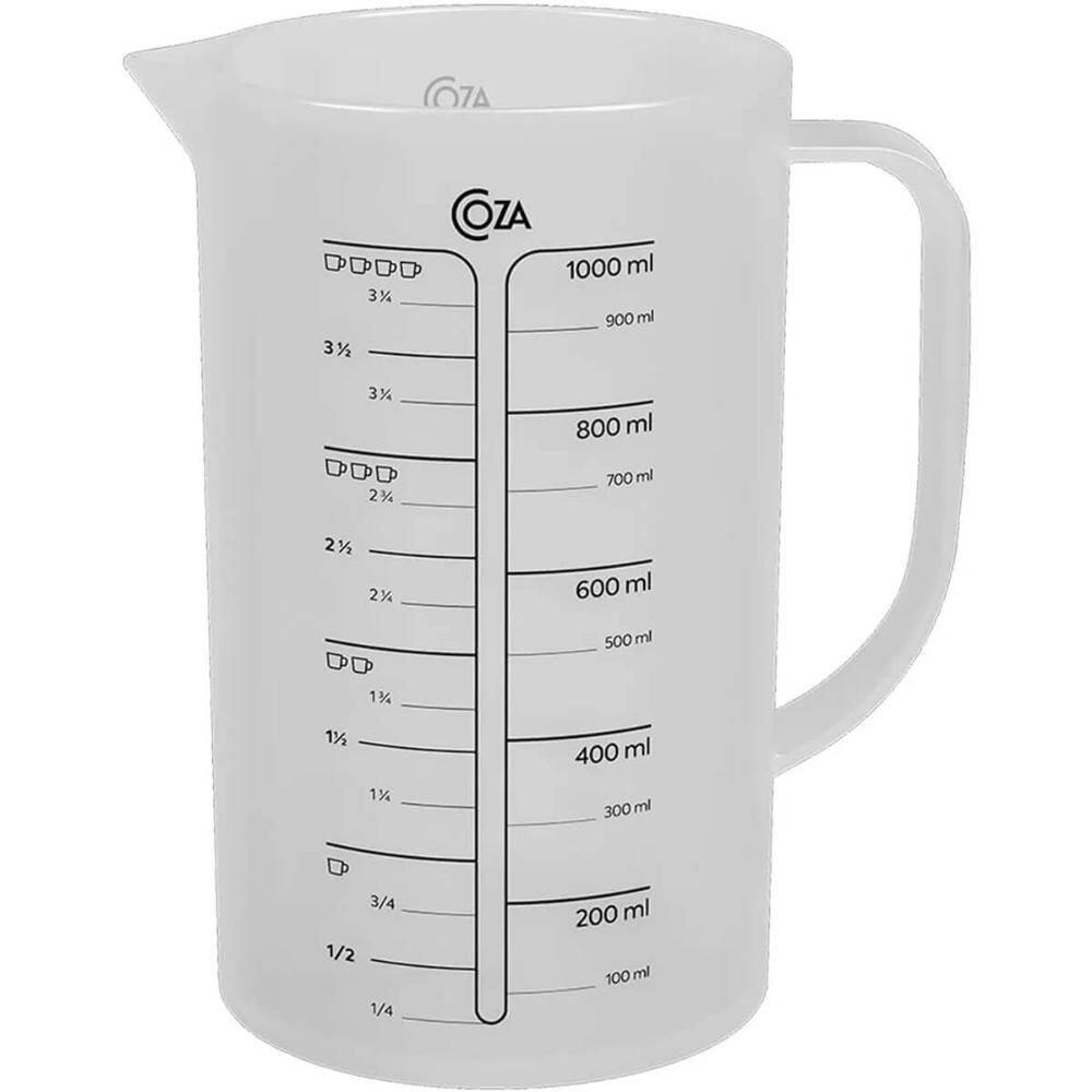 8 Jarras Medidoras Plástico 1L Coza Cozy Copo de Medidas Gra
