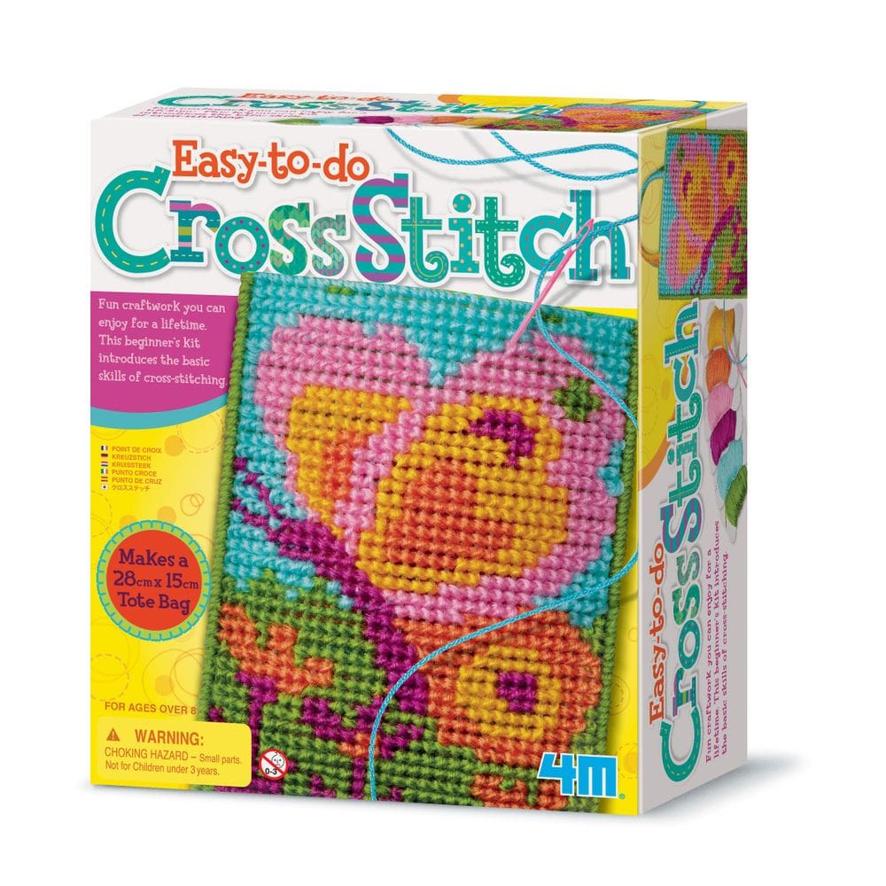 Kit de ponto cruz 4M multicolorido com agulha e linha por mais de 8 anos