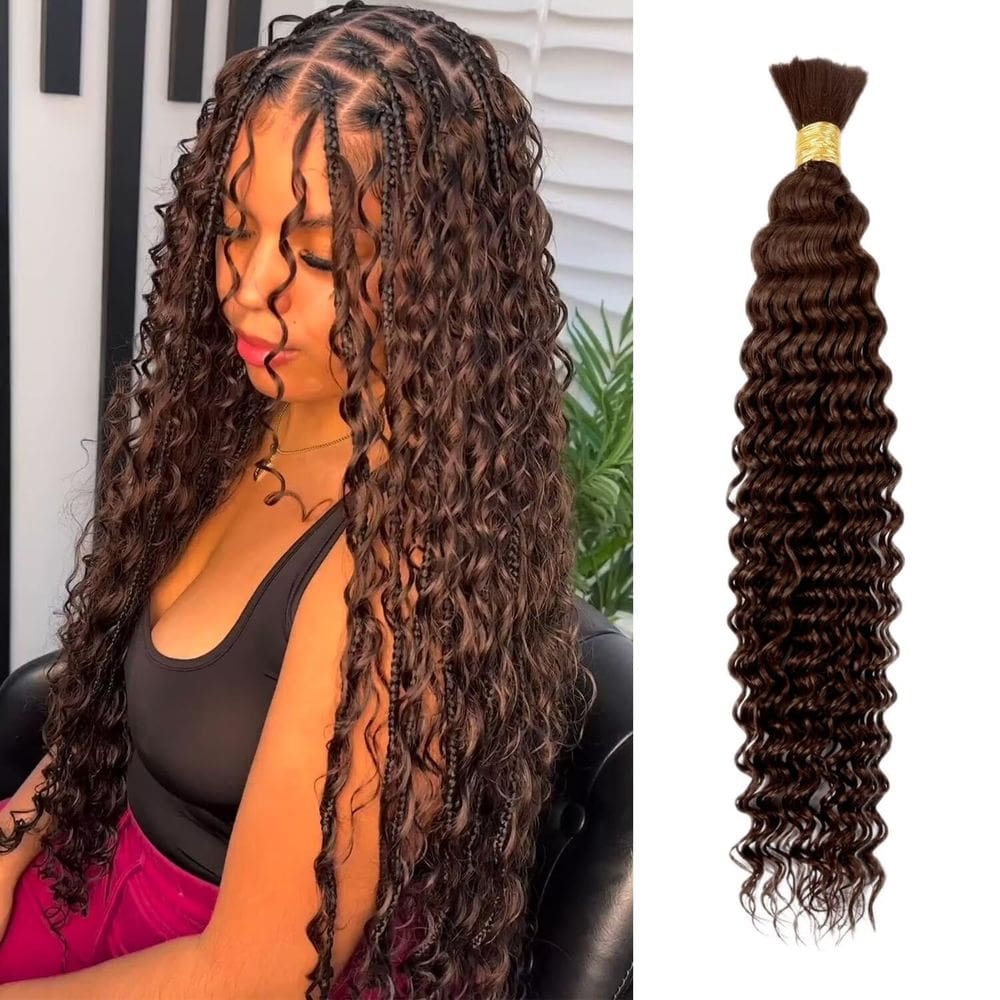 Cabelo trançado humano LOLLY HAIR Chocolate Brown 50g 55cm