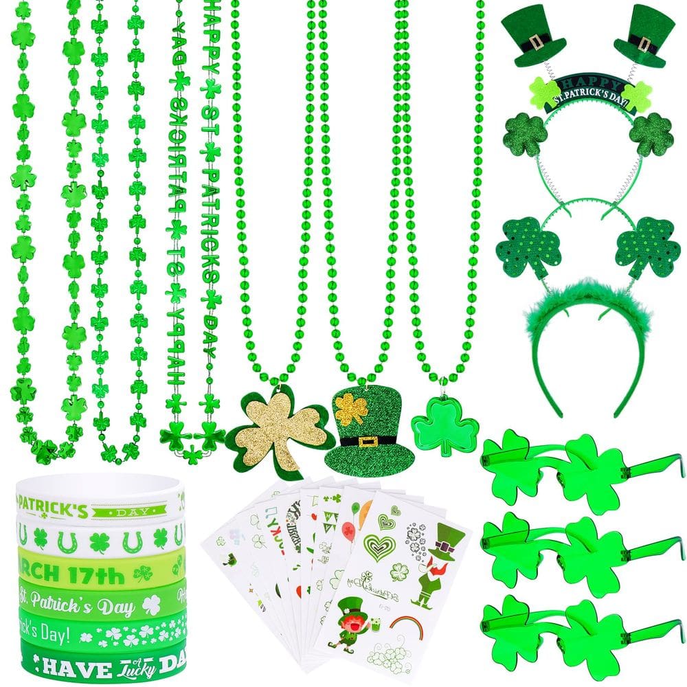 Acessórios de festa Zoyomax St Patricks Day, 218 unidades para homens e mulheres