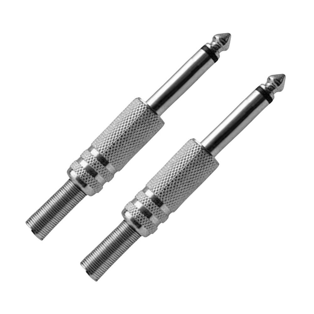 Kit 2 Plug P10 Macho Estéreo Cromado Mola Simples Mxt