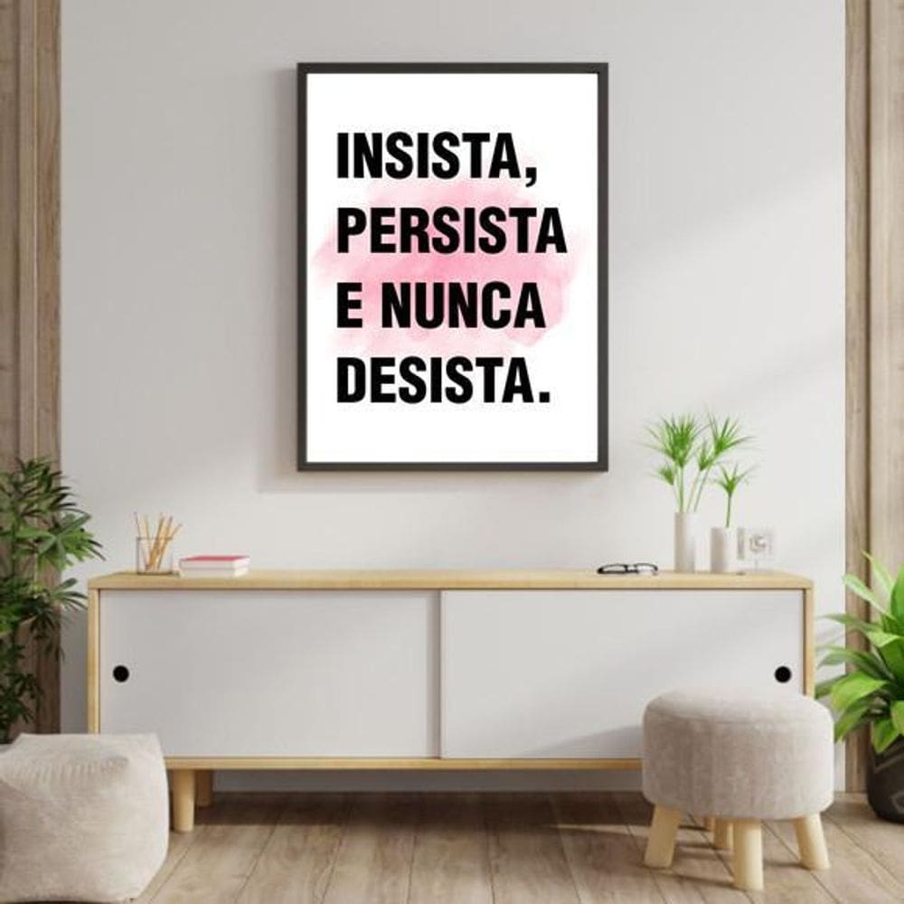 Quadro Decorativo Insista Persista Nunca Desista 34X23Cm Mol
