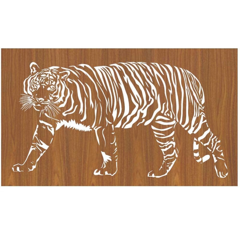 Quadro Decorativo Carvalho Mdf Tigre 40X20Cm