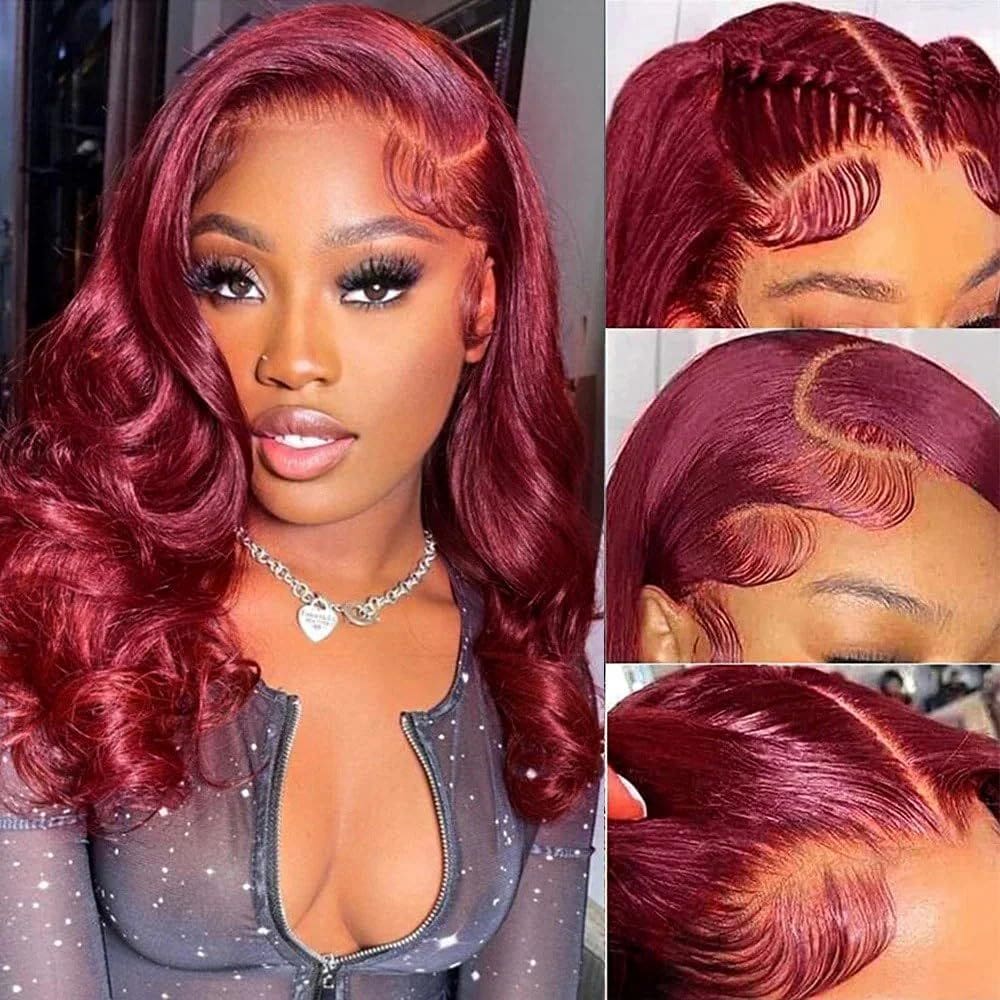 Peruca FASCARA 99J Burgundy Body Wave Bob Human Hair 40cm