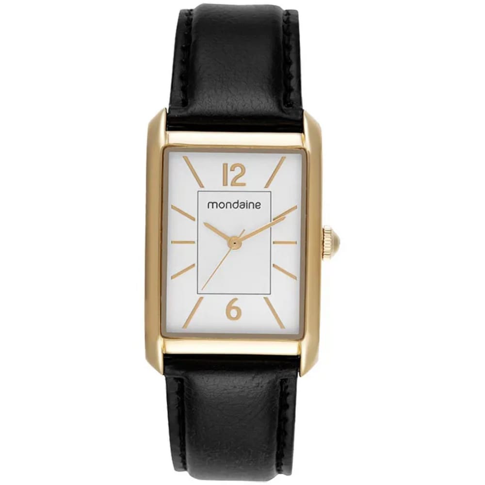 Relogio Mondaine Quadrado Couro Preto Classico 99798Lpmvdh1