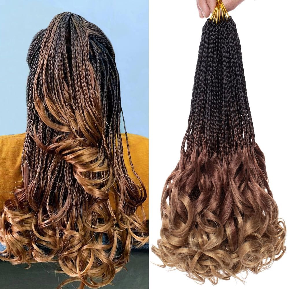 Tranças de crochê COOKOO French Curl 135 fios, 9 pacotes de 35 cm