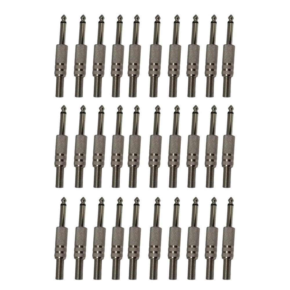 Kit 30 Plug P10 Macho Mono Com Mola Simples Dreamer
