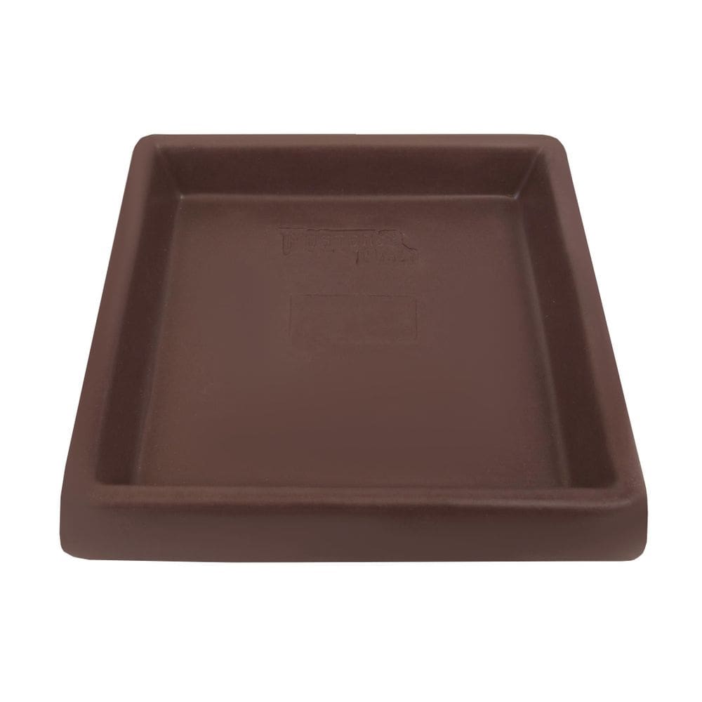 Prato Base Quadrado Vasos Plantas Polietileno 21 Cm Marrom