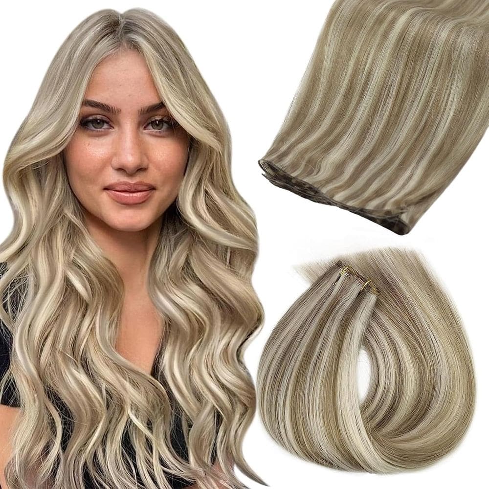 Extensões de cabelo: cabelo humano de trama estirado à mão, 20 polegadas