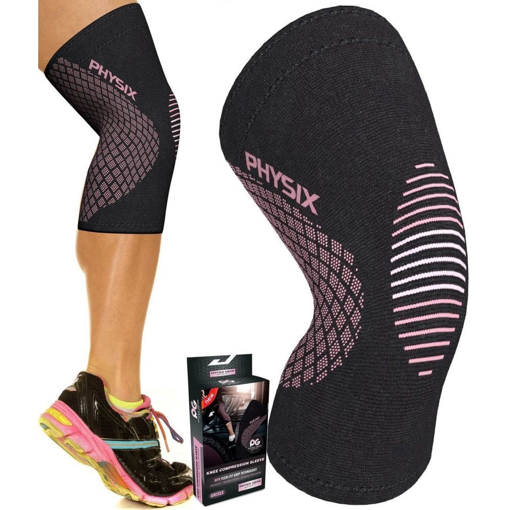 Cinta de apoio de joelho Physix Gear Sport Premium Neoprene rosa