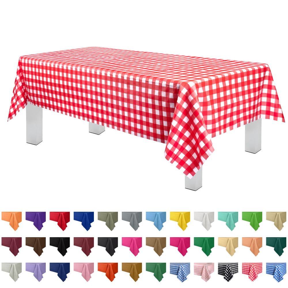 Toalha de mesa de piquenique de plástico descartável Grandipity Red 137x274cm