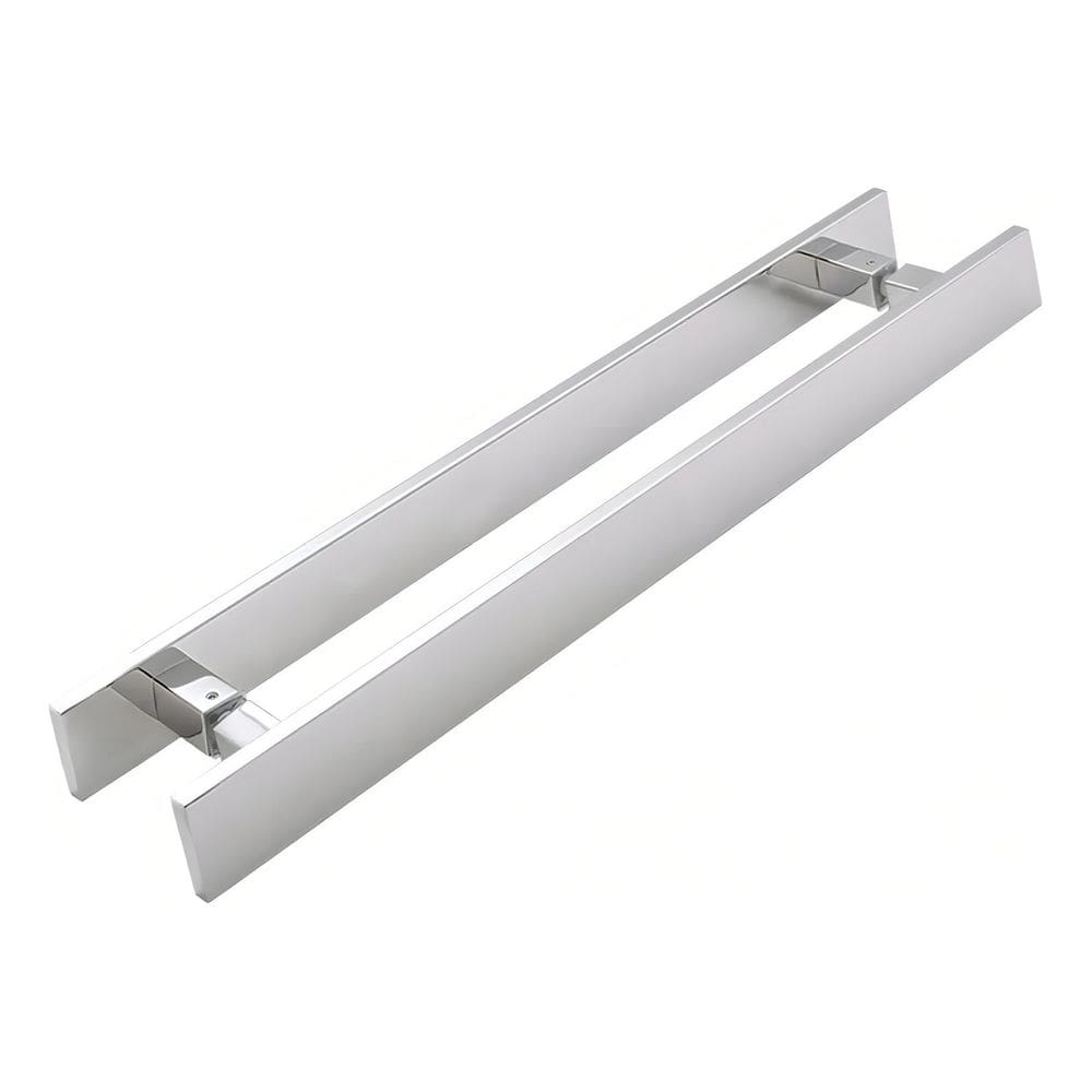Puxador De Porta Madeira Plano Reto 60cm Cromado Mundial
