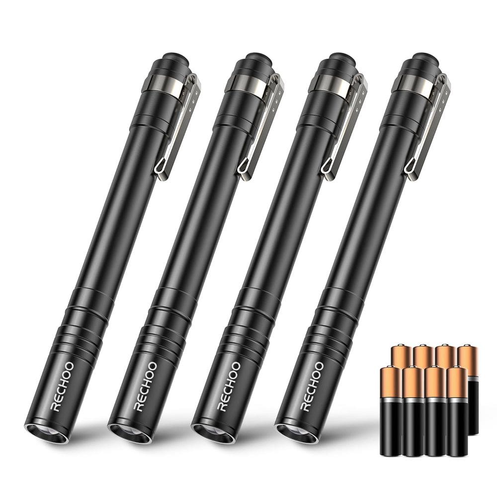Caneta de luz RECHOO LED SFL005, pacote com 4, impermeável com bateria