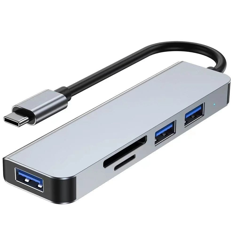 Hub MD9 5 Portas Com 1 USB-C 1/Micro-SD 2/USB 3.0 1/TF Card - 9562
