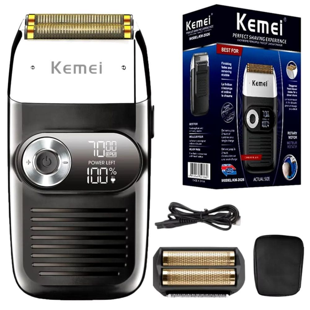 Barbeador Kemei Km-2026 Inox Para Cortes Em Casa