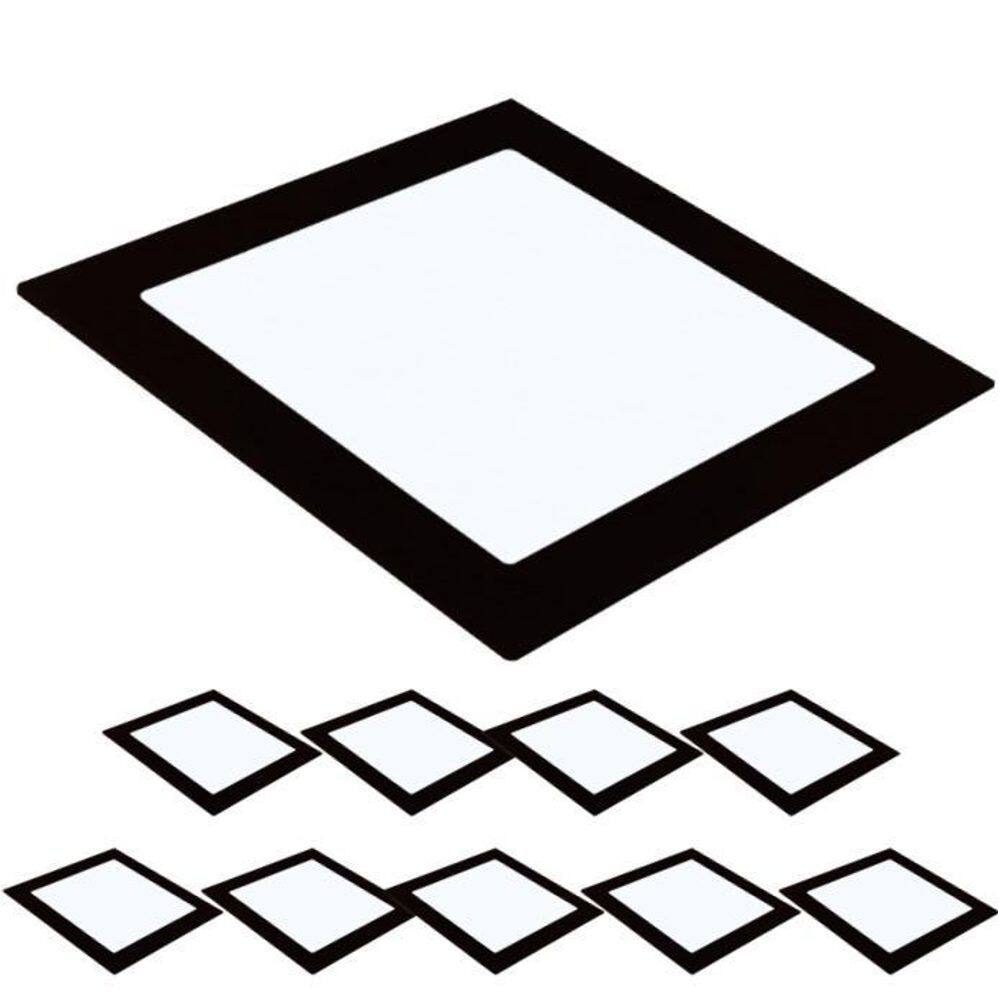 Kit 10 Painéis Embutir Led Quadrado Preto 24W Neutro 4000K
