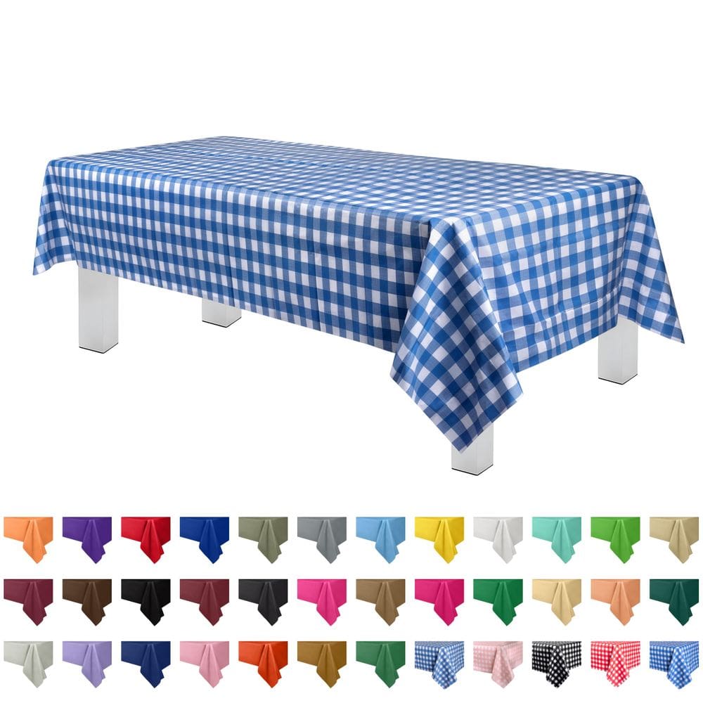 Toalha de mesa de piquenique de plástico descartável Grandipity Blue 137x274cm
