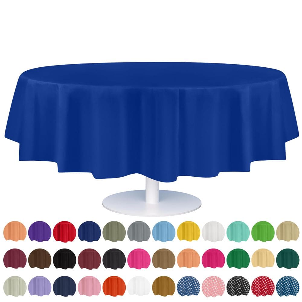 Toalha de mesa de plástico descartável Grandipity 84 polegadas azul x12