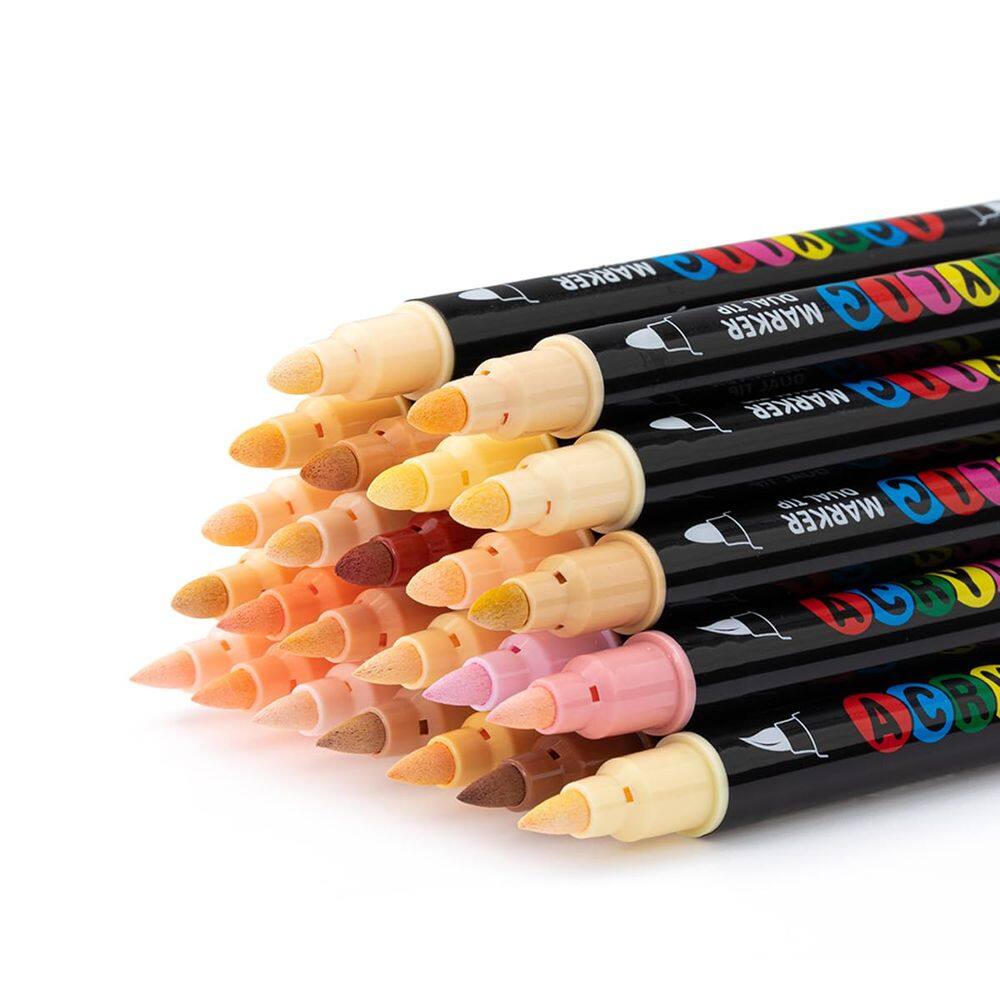 Canetas de tinta acrílica EliLunar 24 marcadores artísticos de cores de pele